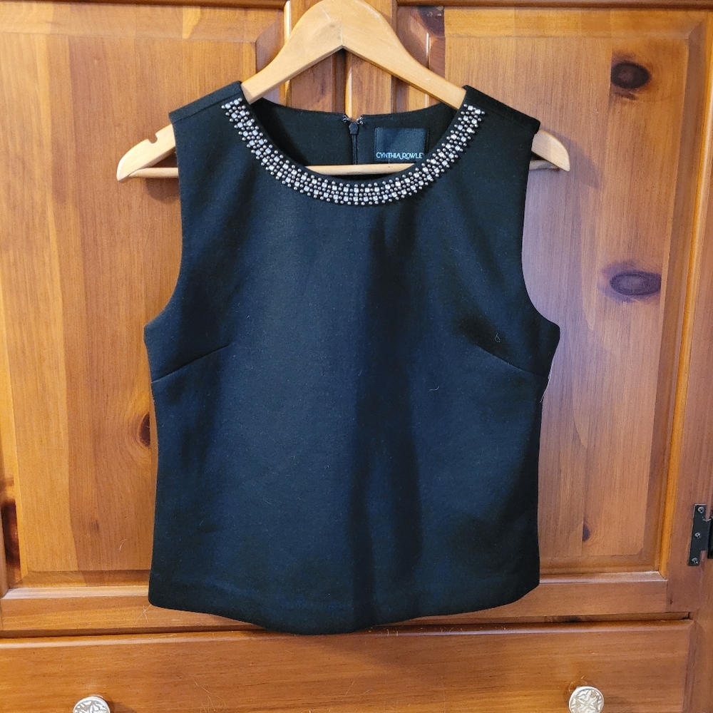 Cynthia Rowley Embellished Scuba Rhinestone Tank M